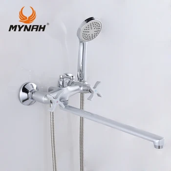 

MYNAH Russia free shipping Bathroom Shower Faucets Bathtub Faucet Mixer Tap With Hand Shower Sets Shower Faucet
