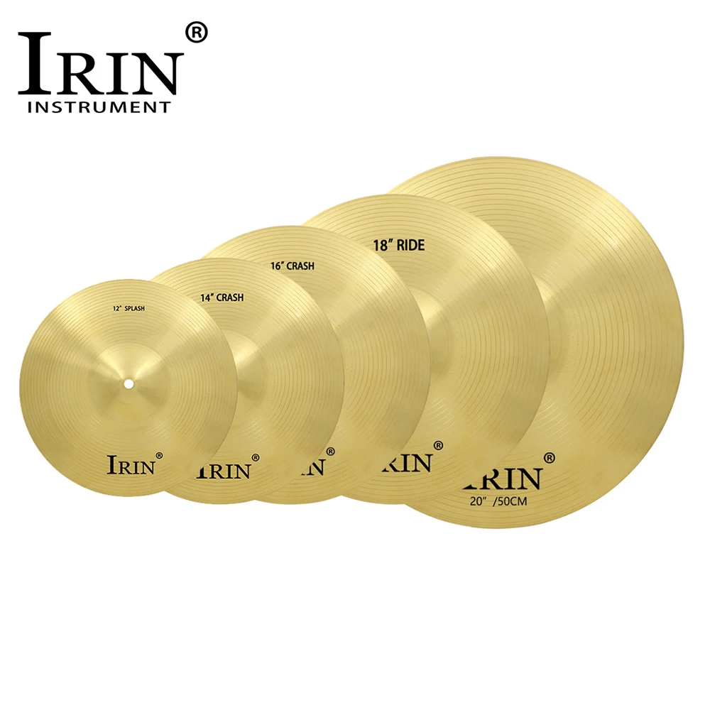 

IRIN SC-260 Cymbal Set Brass Alloy Including 12 Inch Splash Crash 18 Inch & 20 Inch Ride Cymbals with Carry Bag Felt Washers