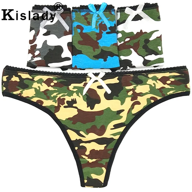 Kislady 1PC Woman Camouflage Panties Sexy Underwear Female Lingeries