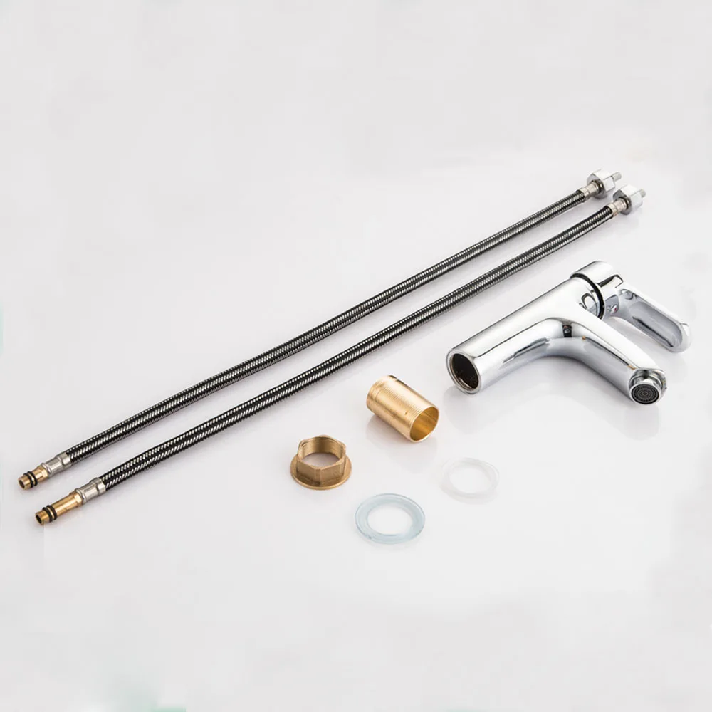 Newly Bathroom Basin Sink Faucet Polish Single Handle Single Hole Mixer Tap Deck Mounted Bathroom Kitchen Hot and cold Tap24