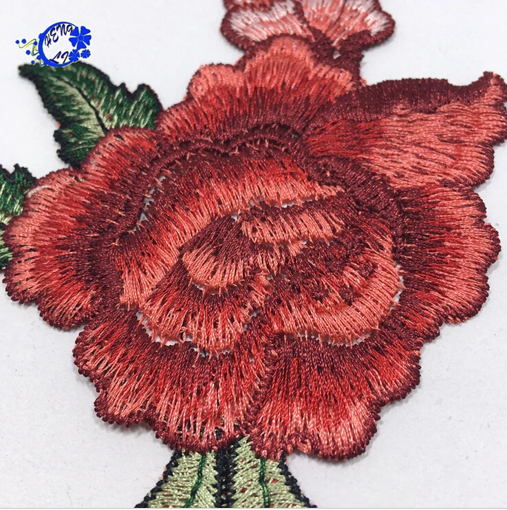 2 шт. с вышитыми цветами розы нашивка на одежду сумка со значками джинсовое платье аппликация ремесло DIY модный дизайн