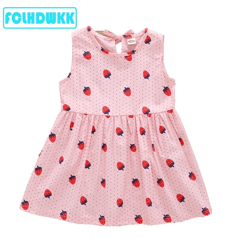 

2019 Kids Dresses For Girls Dress Sleeveless Summer Toddler Baby Girls Flower Dresses Children Clothes 1-7 Years Cotton Outfits