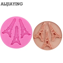 M0176 paris torre bolo molde fondant chocolate silicone molde sgs ue fad credenciado ferramentas de bolo alimentos-grau moldes de doces seguros