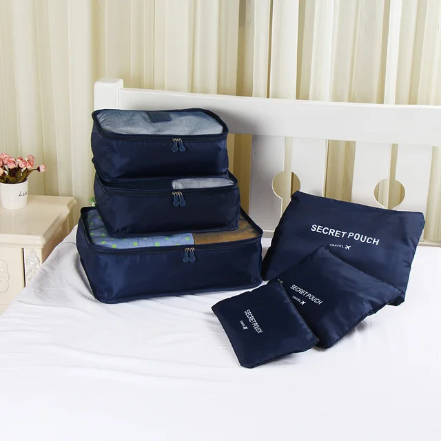 QIAQU 6 шт./компл. высокое качество ткань Оксфорд Путешествия сетки в мешке Чемодан органайзер для сумки для путешествий одежда организовать аксессуары для путешествий
