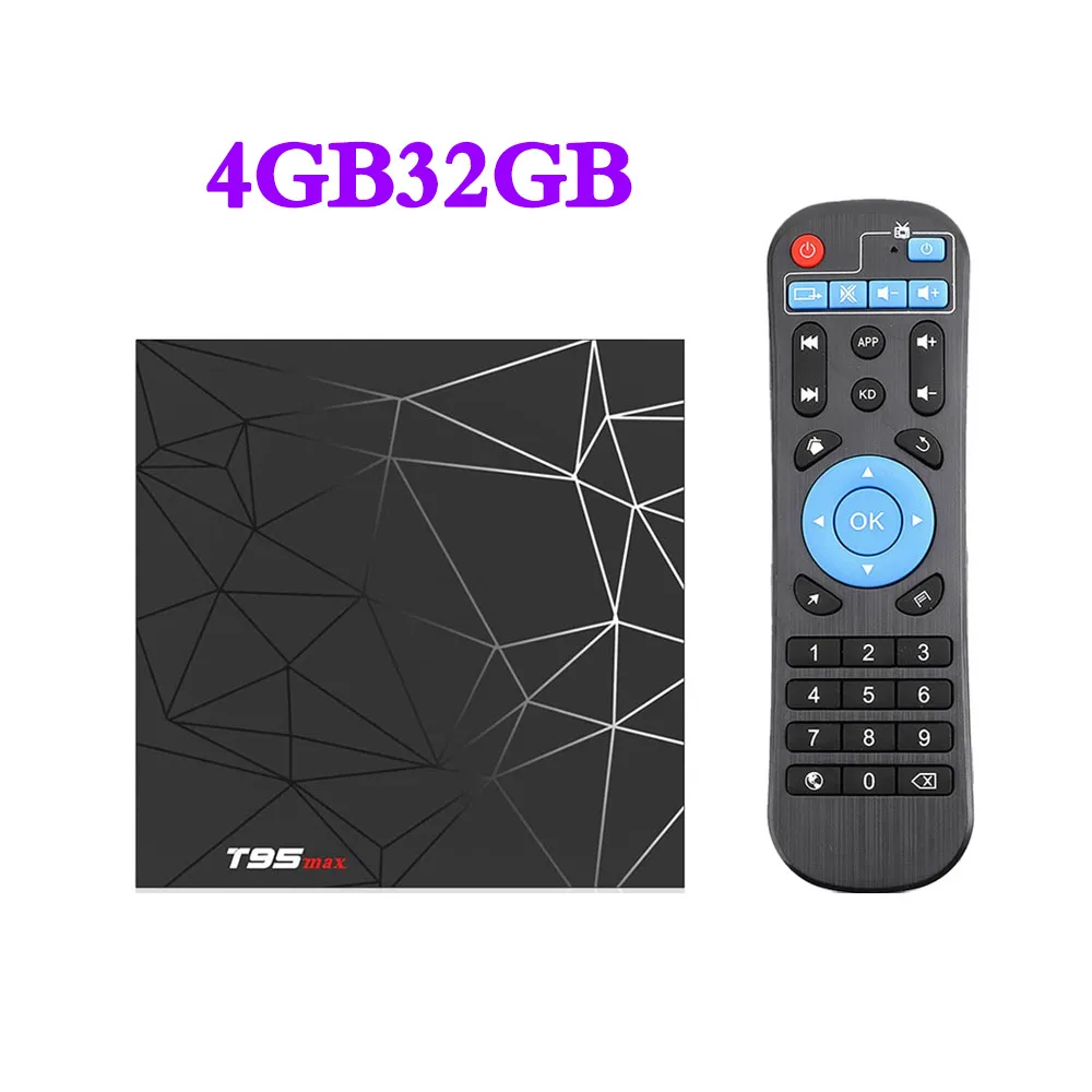 T95 MAX Smart tv BOX Android 9,0 4GB ram 32G/64GB Android tv Box 9,0 Allwinner H6 2,4G Wifi Youtube 4K tv box медиаплеер T95max - Цвет: Only 4GB 32GB