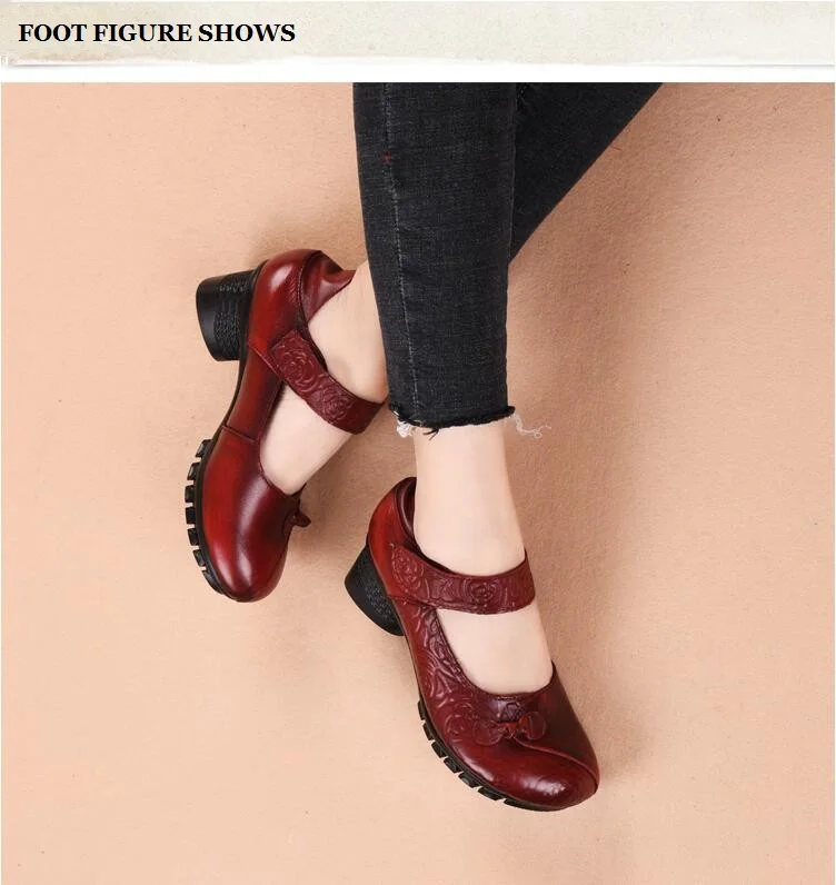 Женские туфли-лодочки из натуральной кожи на высоком толстом каблуке с ремешком на щиколотке; женские классические модельные туфли на платформе с круглым носком; женская танцевальная обувь