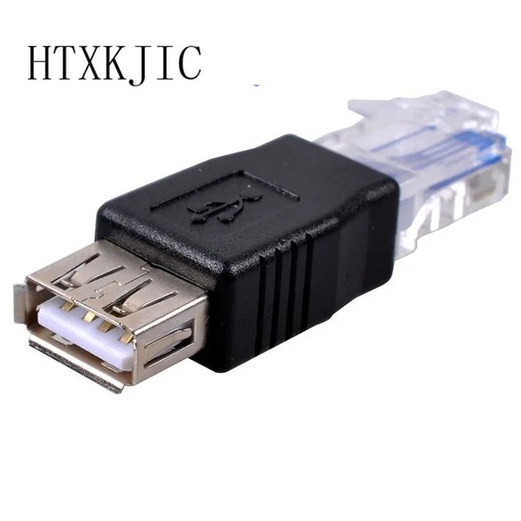 1pcs 8Pin RJ45 Male to USB 2.0 A Female Adapter Connector Laptop LAN Network Cable