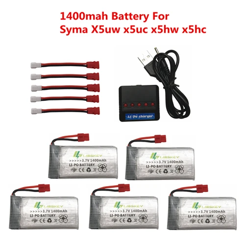 Аккумулятор для квадрокоптера Syma X5uw x5uc x5hw x5hc 3 7 в 1400 мАч|Детали и аксессуары| |