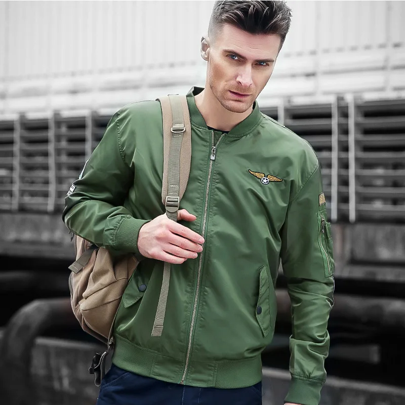 Men's and leisure stand collar jacket jacket new pilot male autumn large size tide suit Size M-6XL Men's and leisure stand collar jacket jacket new pilot male autumn large size tide suit Size M-6XL