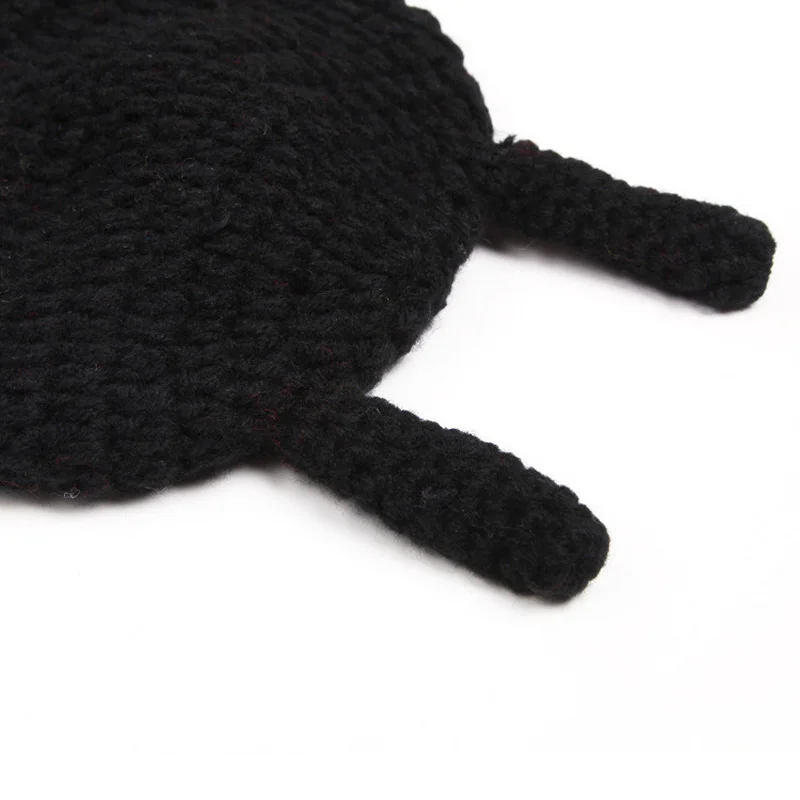 Red & Black Ladybug Newborn Baby Animal Photography Props Costume Set Handmade Crochet Knitted Hat with Cape Outfit (5)