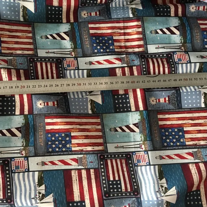 100x110cm Export Star Spangled Banner Cotton Telas Vintage Fabric