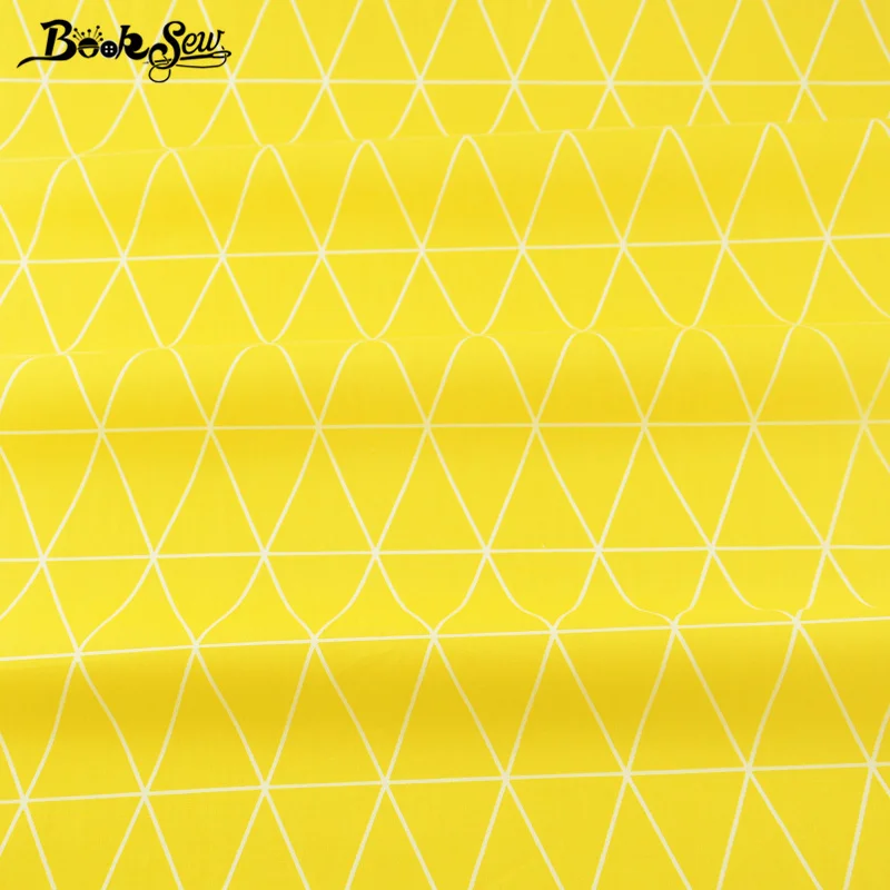 

Booksew Meter Fabric For Sewing Pillows Decorations Triangle Designs Scrapbooking Yellow 100% Cotton Twill Fabric Crafts