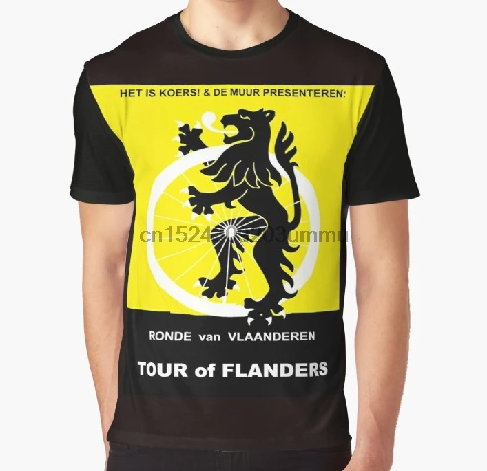 

All Over Print Women Men Funny tshirt TOUR of FLANDERS Vintage Bike Racing Advertising Print Graphic