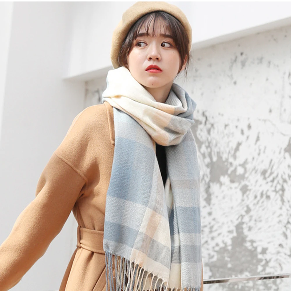 

Luxury Brand winter scarf Unisex 2018 Female Male Wool sky Cashmere Scarf Pashmina Tassels Women Men Wrap Shawl
