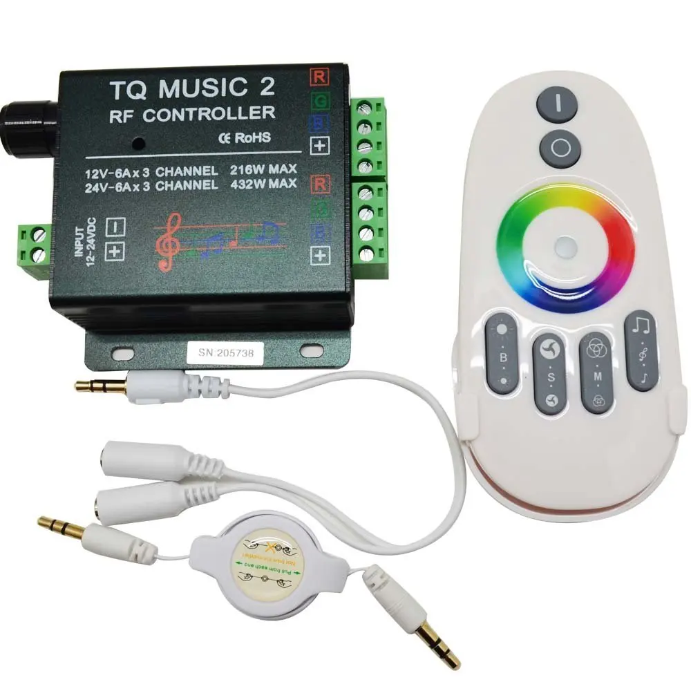 WIXURE Led RGB Music Controller RF Remote Audio Control 6 Keys Touching