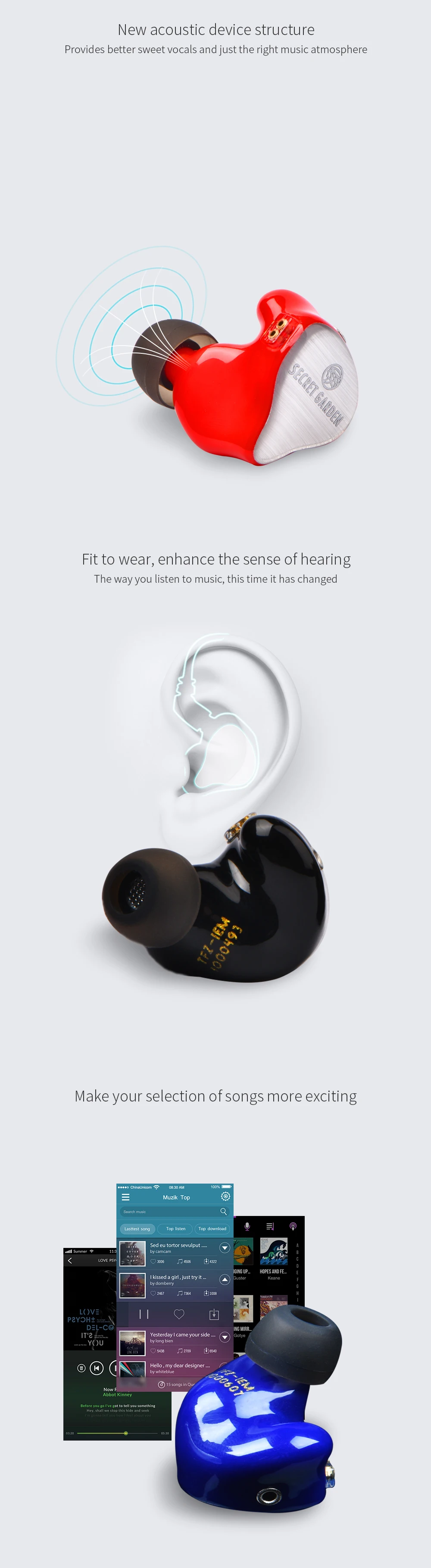 The Fragant Zither TFZ SECRET GARDEN In Ear Наушники Hi-Fi монитор IEM спортивные наушники 2Pin гарнитура тяжелый бас сценический DJ наушник