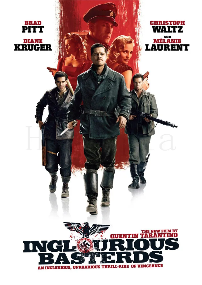 Квентин киноплакаты INGLOURIOUS BASTERDS бумажные принты украшения гостиной - Цвет: Фиолетовый