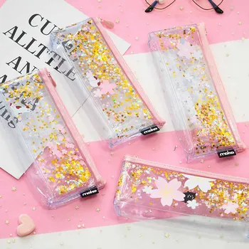 

1pcs/1lot Kawaii Pencil Case Gold blossoms Gift Estuches School Pencil Box Pencilcase Pencil Bag School Supplies Stationery