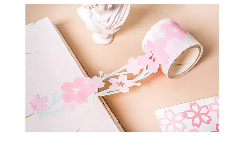 cute Japanese style washi tape Creative freshness sakura album Hollowing out DIY decoration stickers masking tapes