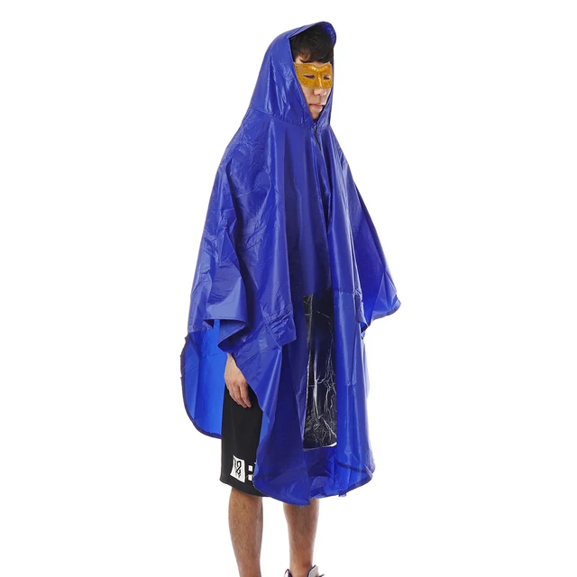 Blue Lengthen 140*110cm Waterproof PVC Motorcycle Raincoat Mobility Scooter Large Bike Rain Coat Cape Poncho Hooded Men Women