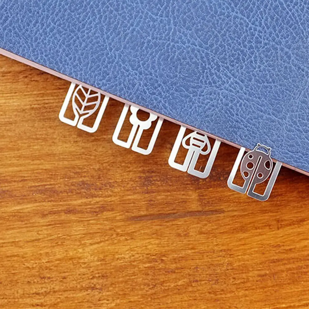 

20pcs/lot new arrival mental Sliver Animal Bookmarks Mini Cute Cartoon Metal Bookmark Clips Stationery Gift material: mental
