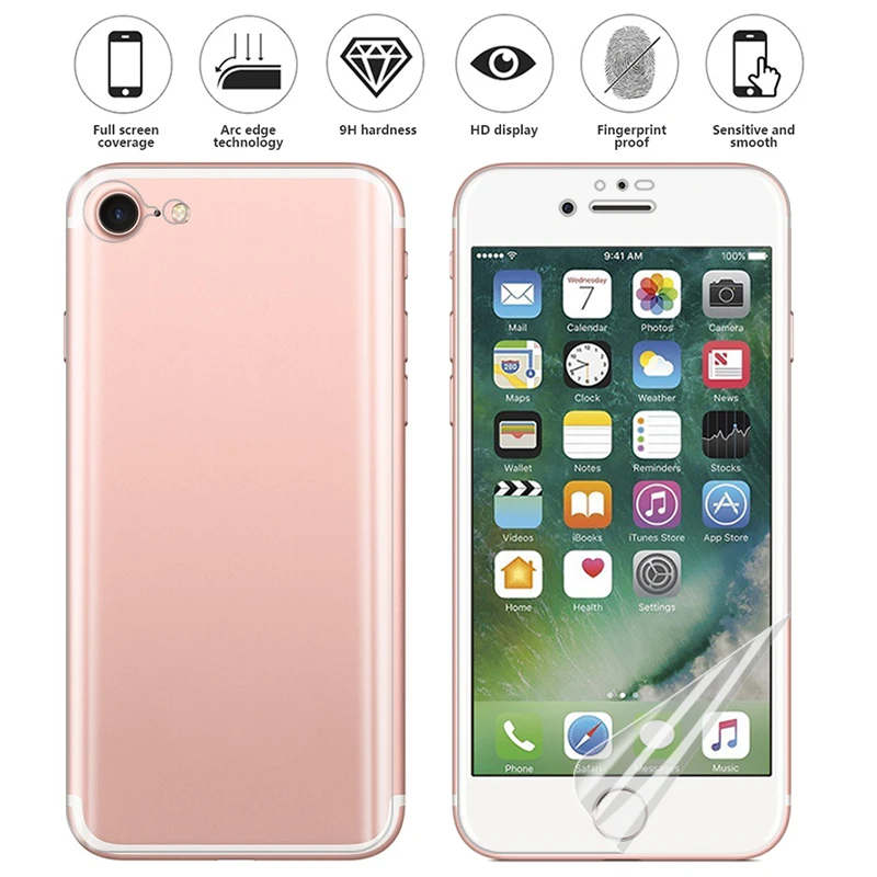 PET Soft Front and Back Screen Protector For IPhone XR 8 7Plus Full