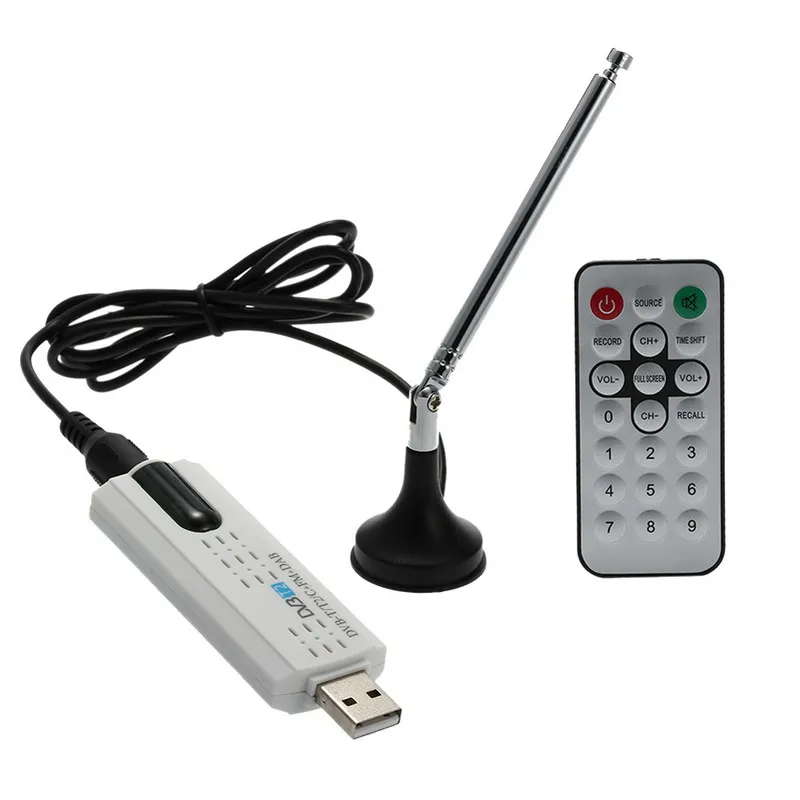Digital satellite DVB t2 usb tv stick Tuner with antenna Remote HD TV