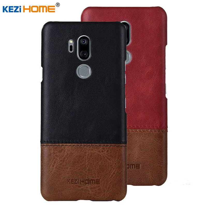 

Case for LG G7 ThinQ KEZiHOME Luxury Hit Color Genuine Leather Hard Back Cover capa For LG G7 6.1'' Phone cases