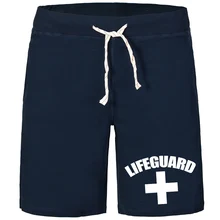 Сезонная модная Шорты для мужчин с карманами пляжные шорты спасатель логотип с крестом classics прочная дышащая ткань хлопок