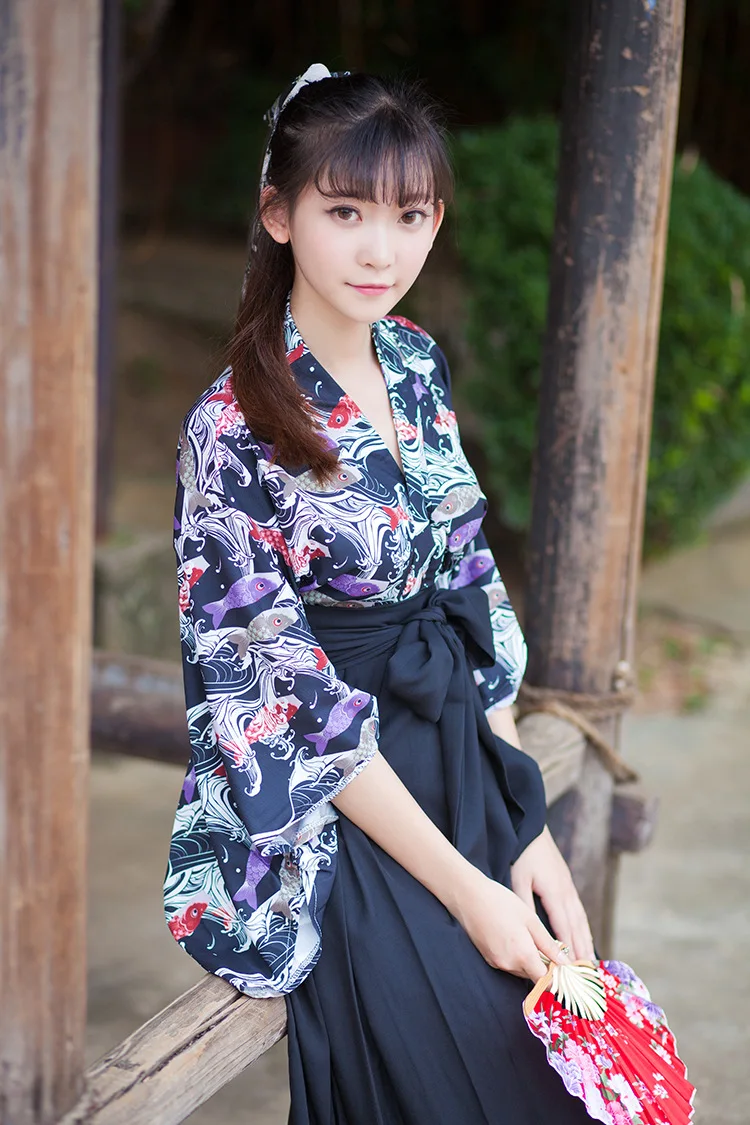 Азиатский и Тихоокеанские острова Одежда Классическая экзотическая японский костюм традиционный японский юката Винтаж Японский для