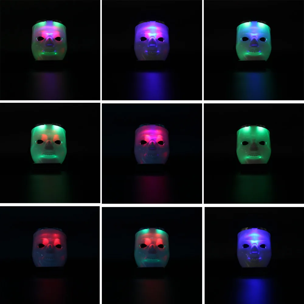 DA xсветодио дный in LED Light Up череп маска уникальный 2 в 1 рейв для вечерние Хэллоуина