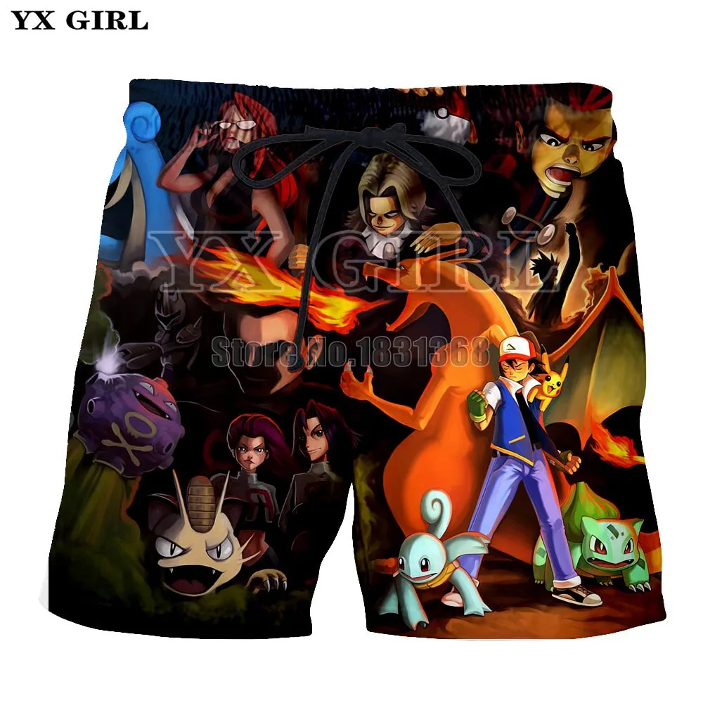 YX GIRL Hot Game Pokemon Men/Women Fashion Shorts Cute Print 3d shorts Summer Shorts quality Drop Shipping