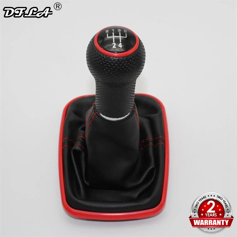 

For Seat Leon 2000 2001 Toledo 1999 2000 2001 Car-Styling Car 5 Speed 23mm Red Line Gear Stick Shift Knob With Leather Boot