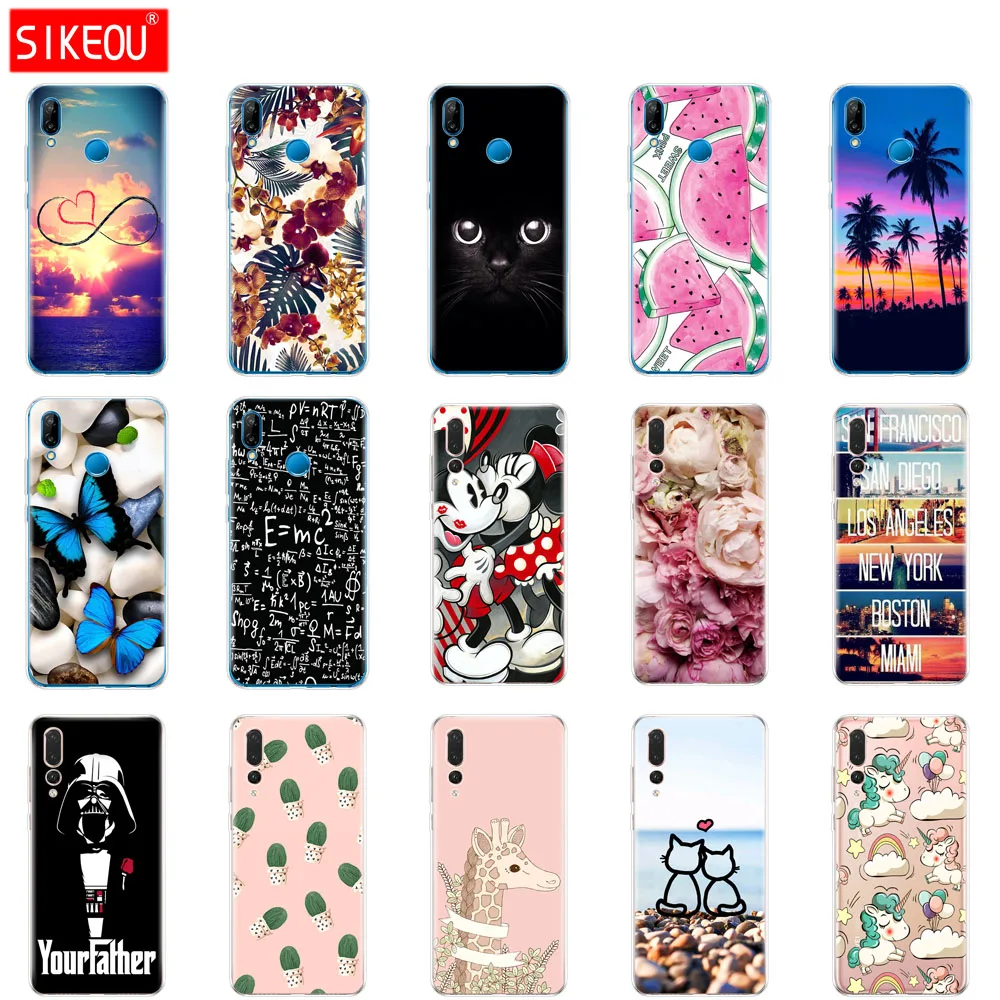 

case for huawei P20 LITE case cover for huawei p20 pro case back cover silicon 360 full protective P 20 Lit Coque etui clear cat