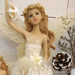 Скульптура Ангела из смолы красивая девушка любовь музыка играть вилион цветок фея Гарден статуэтки свадебный подарок украшение дома - Цвет: cz042