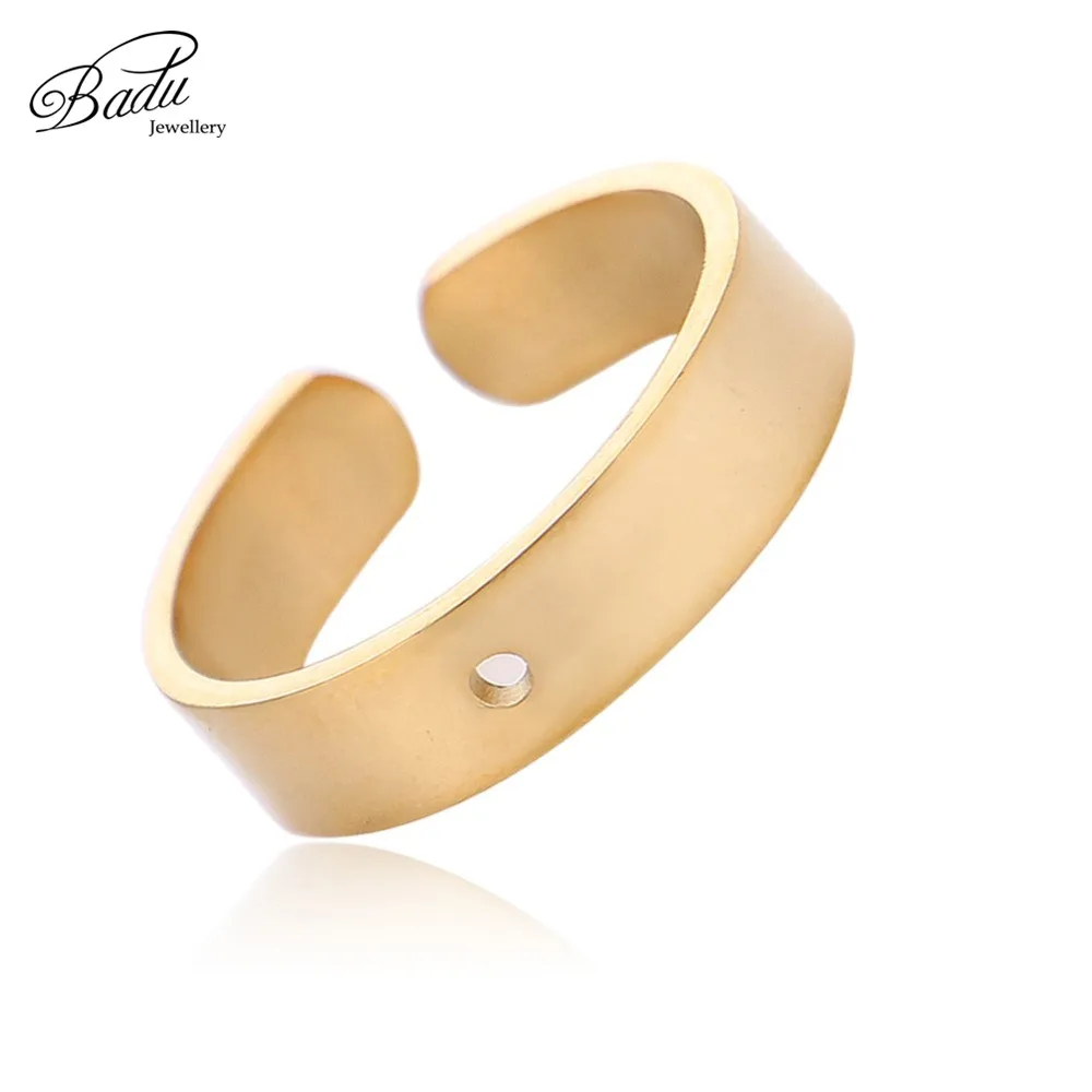 

Badu DIY Golden Zinc Alloy Ring Wide Open Cuff Simple Rings Wholesale Jewelry Cocktail Ring Gift