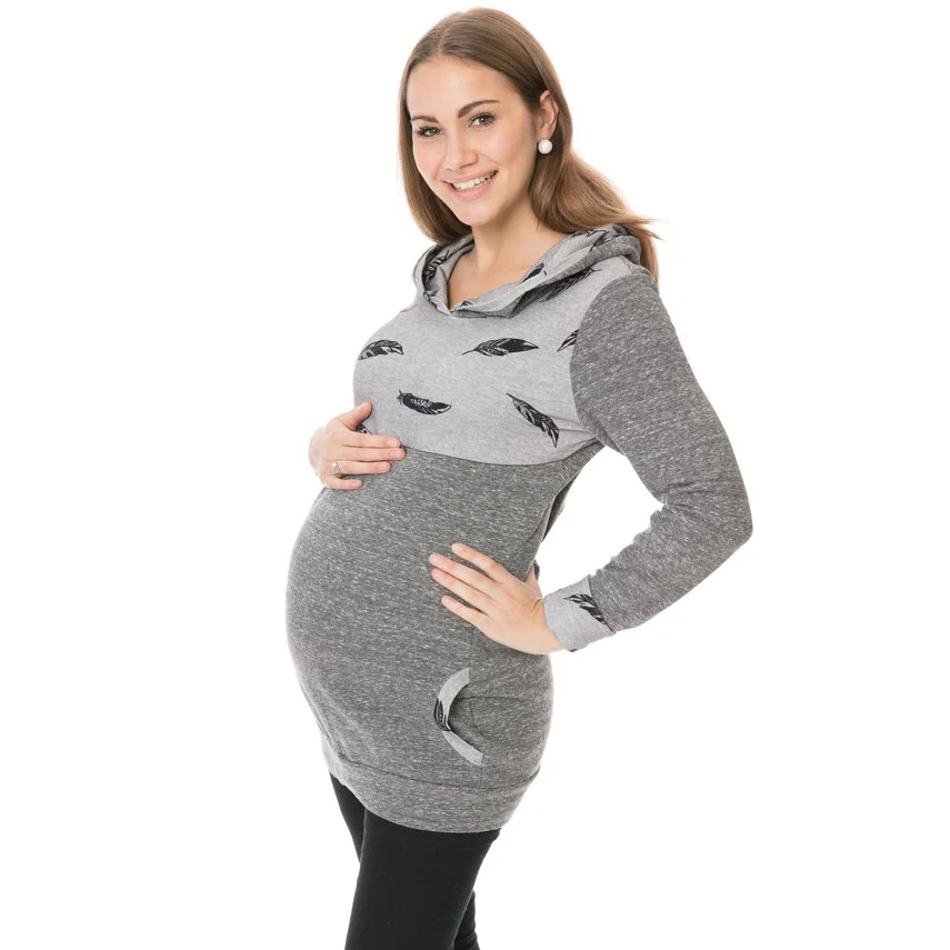 Thicken Nursing Mothers Breastfeeding Hoodie Sweatshirt Winter Maternity Clothing Pregnancy Lactation Clothes For Pregnant Women (9)