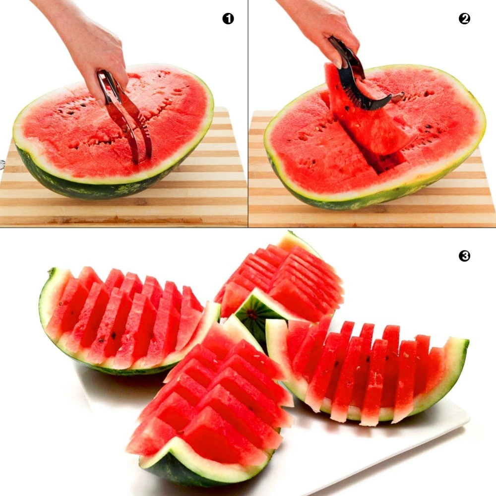 Watermelon Cutter Knife Cucumis Melon Cutter Chopper Fruit Salad Cucumber Vegetable Fruit Slicers Kitchen Cooking Tools