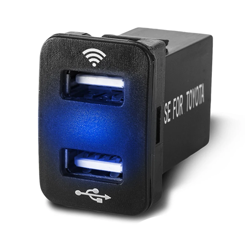 

2019 New Arrive Cigarette Lighter Socket Splitter 12V-24V 2 Port USB Car Charger 5V 4.2A output with led light Power Adaptor