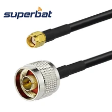 Superbat RF коаксиальный кабель 10ft N штекер для RP-SMA с разъемом «папа»(женский булавка) гибкий соединительный кабель RG58 3 м Wi-Fi антенна