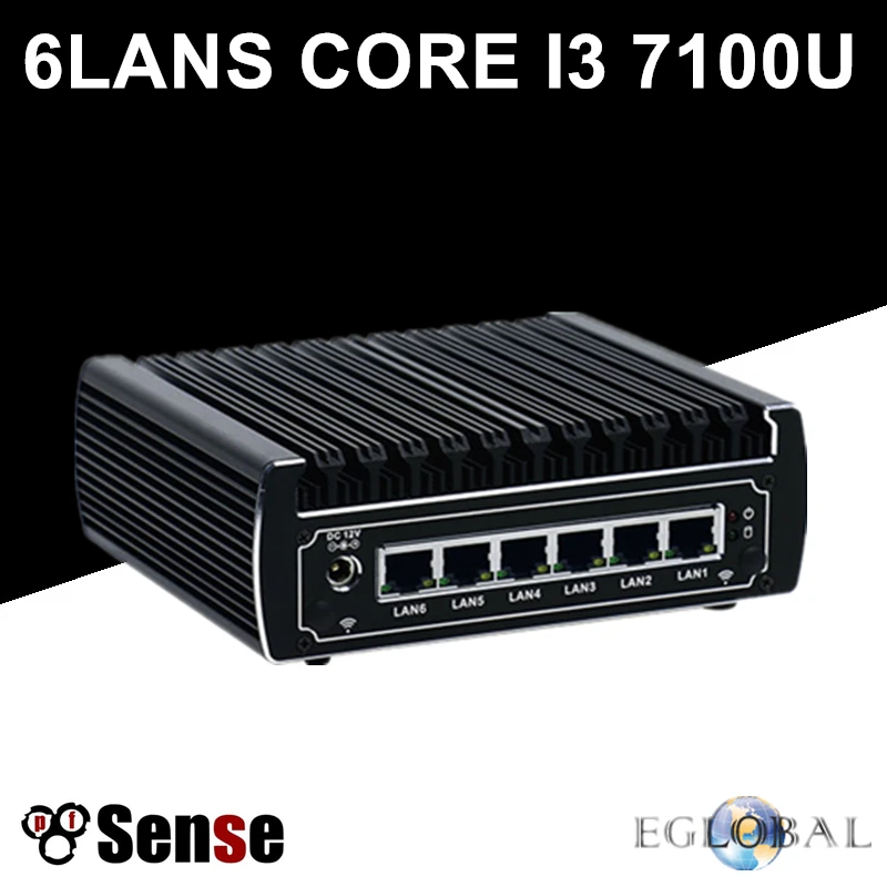 

Core i5 7200U i3 7100U - Fanless Pfsense Mini PC 6*Intel Gigabit Lans RJ45 2.4GHz DDR4 Ram Linux Firewall Router DHCP VPN Server