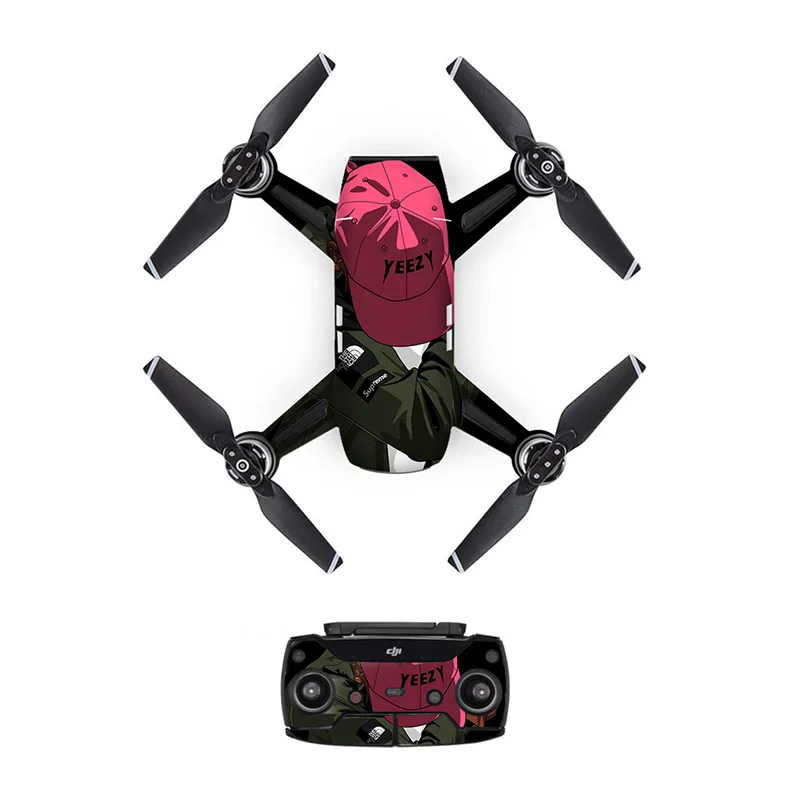 ПВХ Стикеры для DJI Spark Drone Средства ухода за кожей Пульты ДУ для игровых приставок три Батареи кожи наклейки Наклейки разноцветный доступны