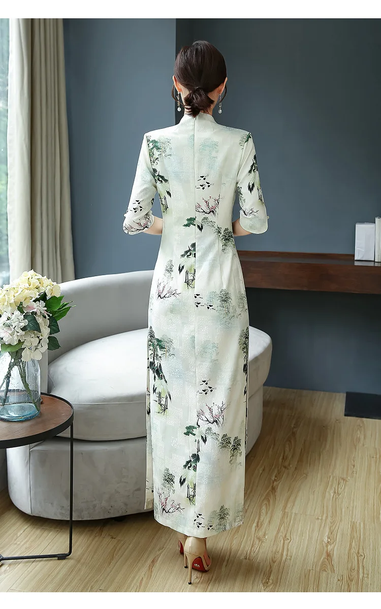 Новинка 2019 года; платье Ципао в китайском стиле в стиле ретро