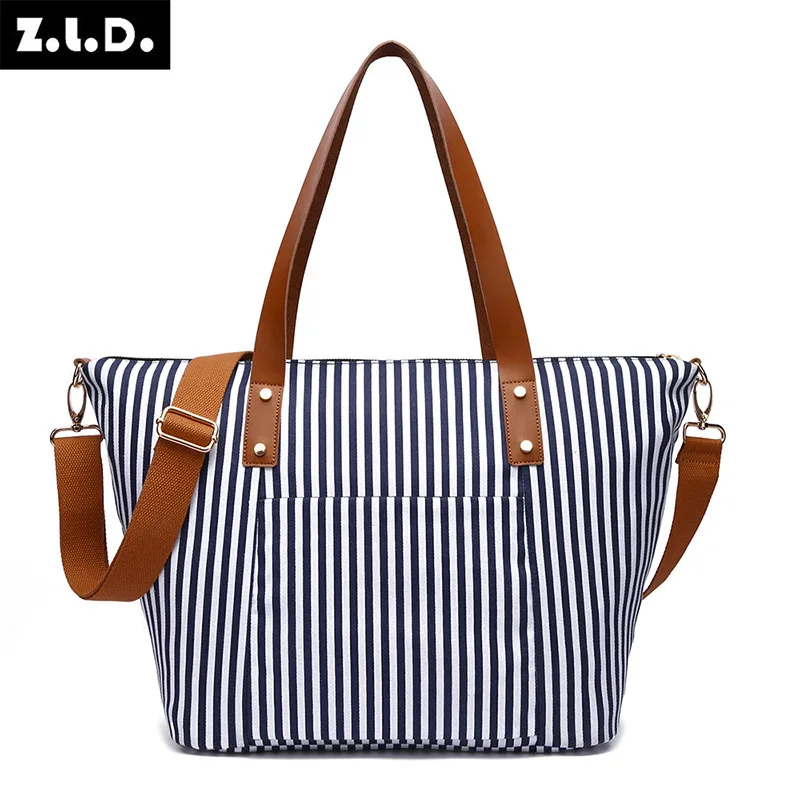 

Z.L.D brand new Denim Canvas ladies handbag casual womens bags fashion striped canvas bag Messenger bag Bolsa das mulheres
