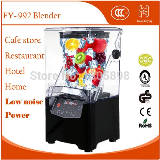 Freeshipping BPA free Quiet restaurant ice crusher fruit juicer blenders heavy duty electric commercial(+shield)smoothie blender