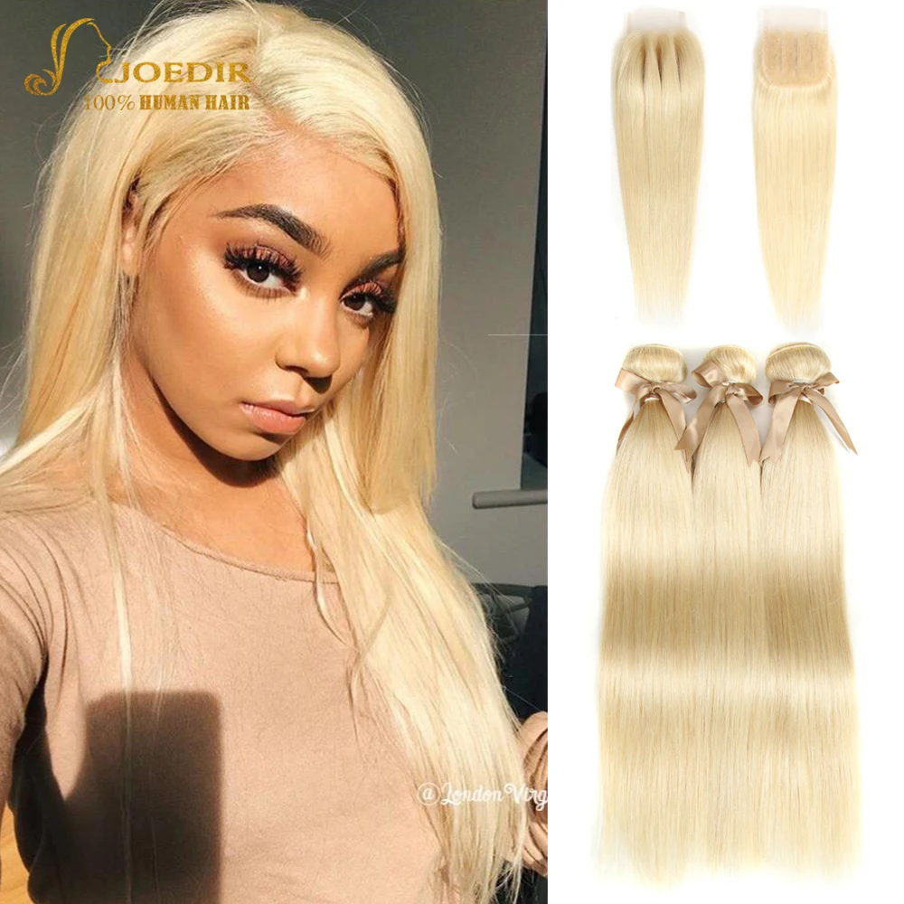 Low Cost Joedir Hair 613 Bundles With Closure Brazilian Straight