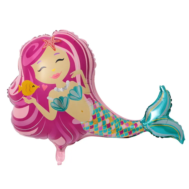 

Large 95*80cm Lovely Mermaid Foil Balloon Princess Girl Birthday Party Decoration Cartoon Little Mermaid Helium Balloons
