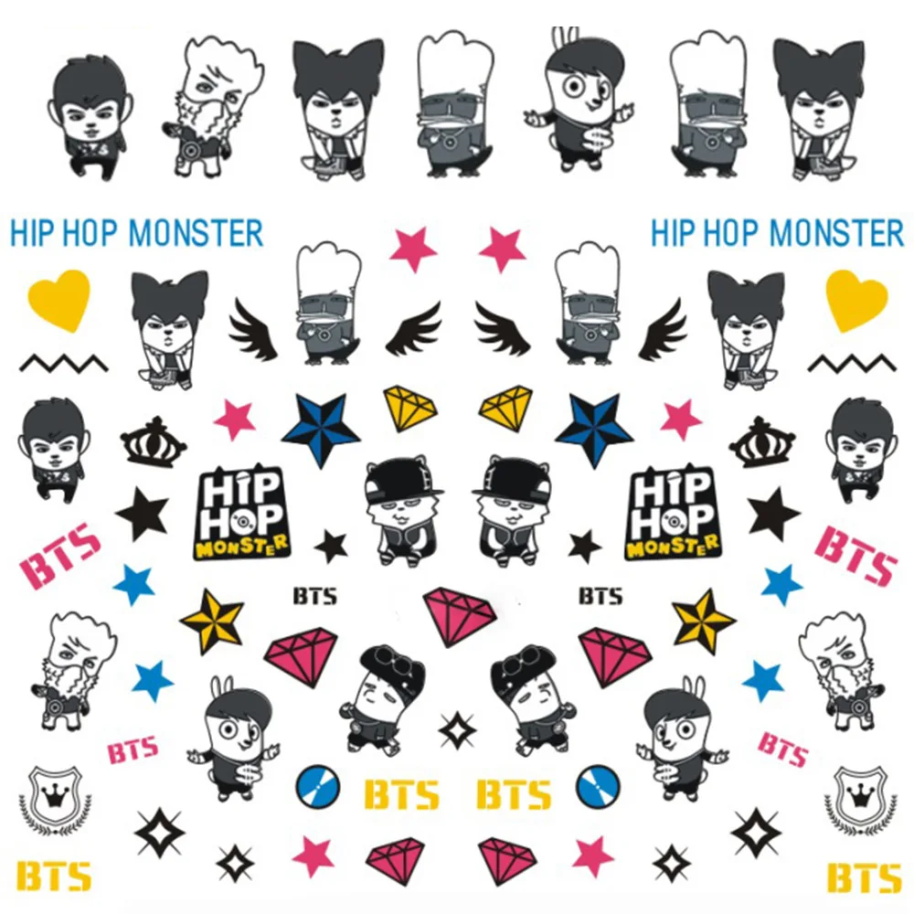 DIY Amerika Tokoh Kartun Nail Stiker Air Transfer Sticker Decals