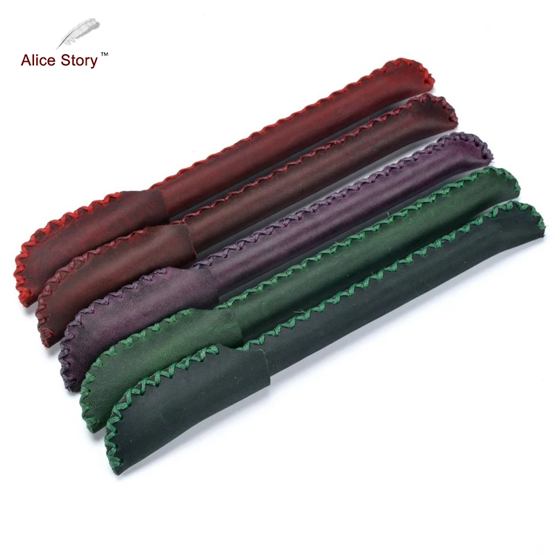 

Alice Story Vintage Handmade Cowhide Gel Pen High Quality Genuine Leather Refillable Pen Creative for Gift Office School Pen