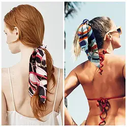Vintage Women Hair Scarf Bowknot Streamers Scrunchies Ponytail Holder Summer Headbands Elastic Hair Ties for Girls Vintage Women Hair Scarf Bowknot Streamers Scrunchies Ponytail Holder Summer Headbands Elastic Hair Ties for Girls